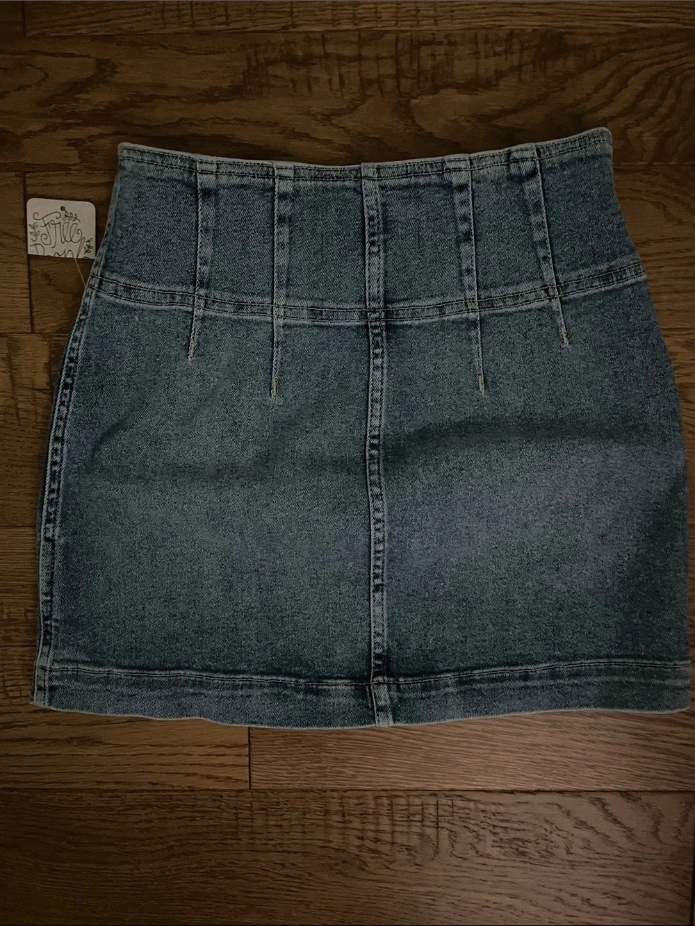 NWT Free People Denim Mini Skirt with Front Zip
